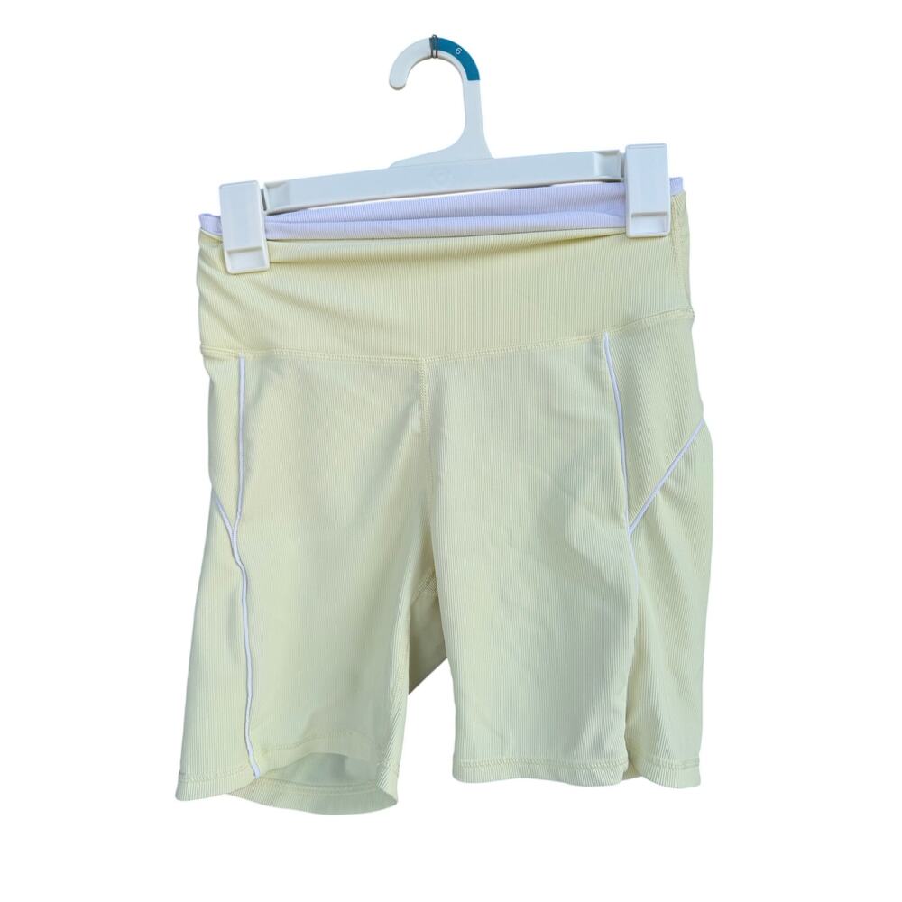 Wilo the Label Women's Ribbed Piper Bra & Short Set Lemon M - Picture 8 of 10
